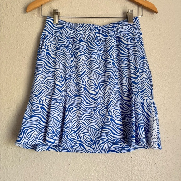 Sport Haley Pants - Sport Haley Blue Abstract Geometric Zebra Print Mini Skort Skirt Size XS